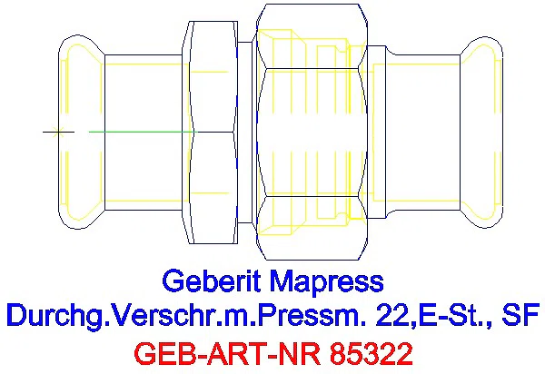 GE Mapress Edelstahl Verschraubung (LABS-frei) d22_85322_A