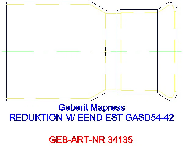 GE Mapress Edelstahl Reduktion mit Einschubende (Gas) d54-42_34135_L