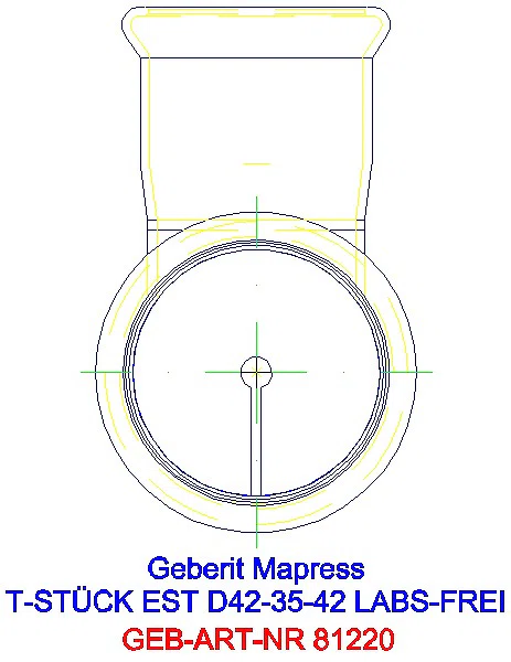 GE Mapress Edelstahl T-Stück reduziert (LABS-frei) d42-35-42_81220_L