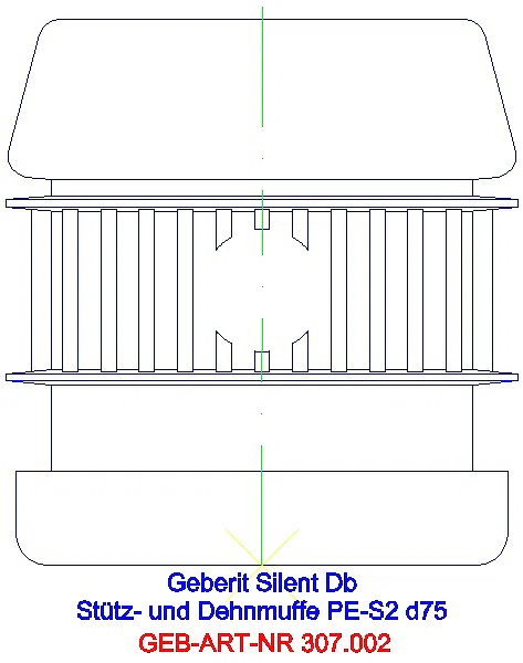 GE Silent-db20 Stütz- und Dehnmuffe d75 Dehnungskompensation und Auszugsicherung_307.002.14.1_A