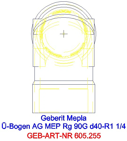 GE Mepla Übergangsbogen 90Gr mit AG Rg d40-R1 1/4_605.255.00.5_G