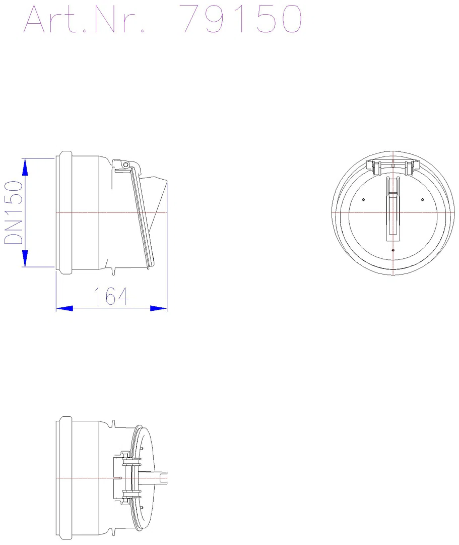 KESSEL-Rohrklappe DN 150 aus Kunststoff