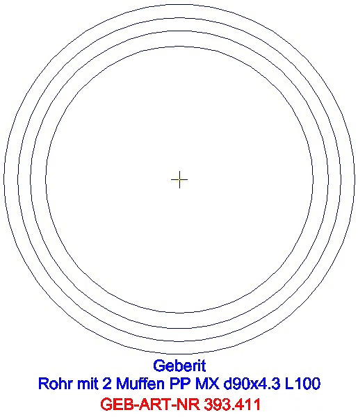 GE Silent-Pro Rohr mit 2 Muffen d90mm L100cm_393.411.14.1_A