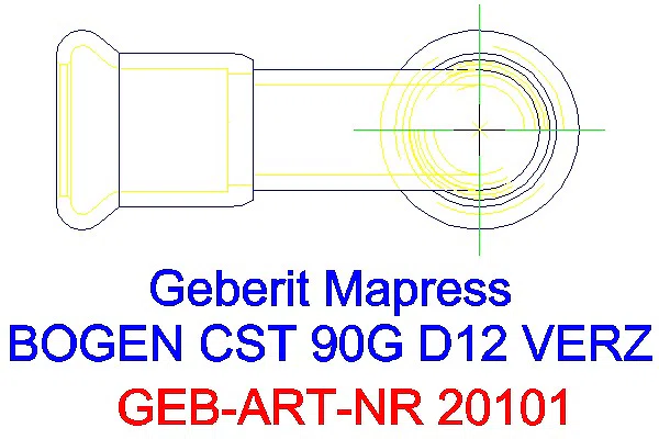 GE Mapress C-Stahl Bogen 90Gr d12 verzinkt_20101_G