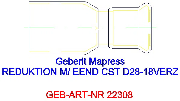 GE Mapress C-Stahl Reduktion mit Einschubende d28-18 verzinkt_22308_L