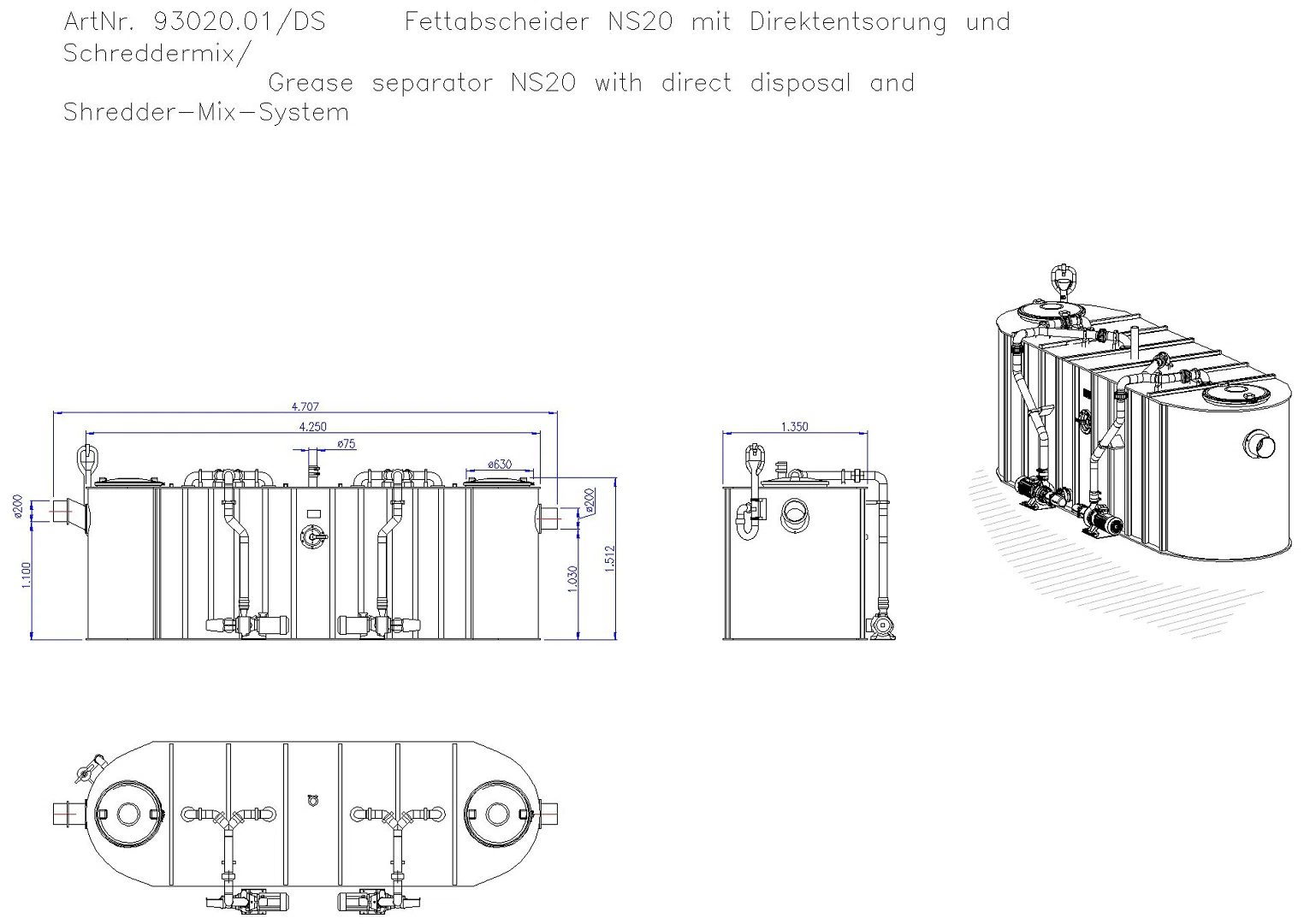 KESSEL-Fettabscheider EasyClean free NS 20, Mix