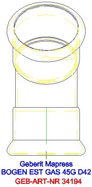 GE Mapress Edelstahl Bogen 45Gr d42 (Gas)_34194_L