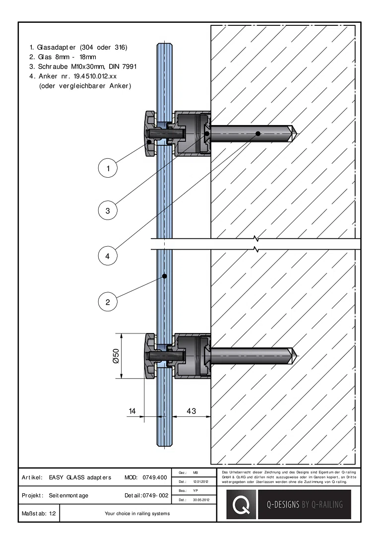 EASY GLASS adapters 0749-002