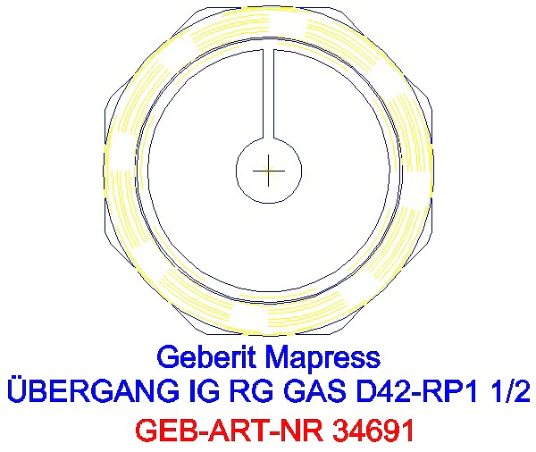 GE Mapress Kupfer Übergang mit IG (Gas) Rg d42-Rp1 1/2_34691_L