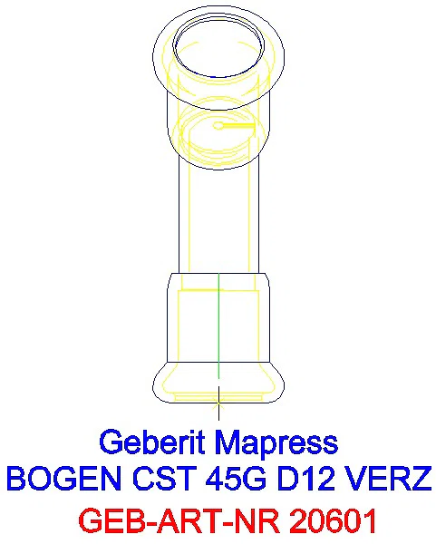 GE Mapress C-Stahl Bogen 45Gr d12 verzinkt_20601_L