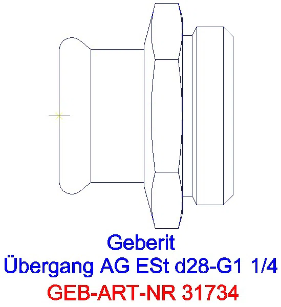 GE Mapress Edelstahl Übergang mit AG d28-G1 1/4_31734_A