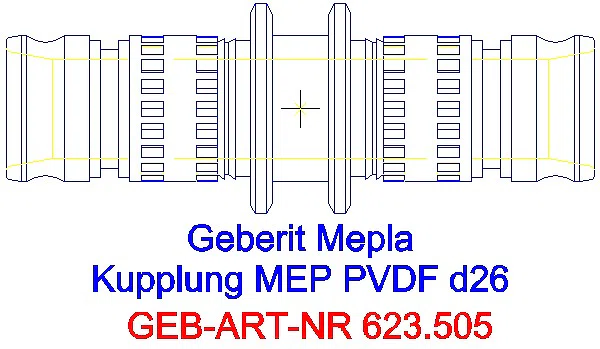 GE Mepla Kupplung PVDF d26_623.505.00.5_G