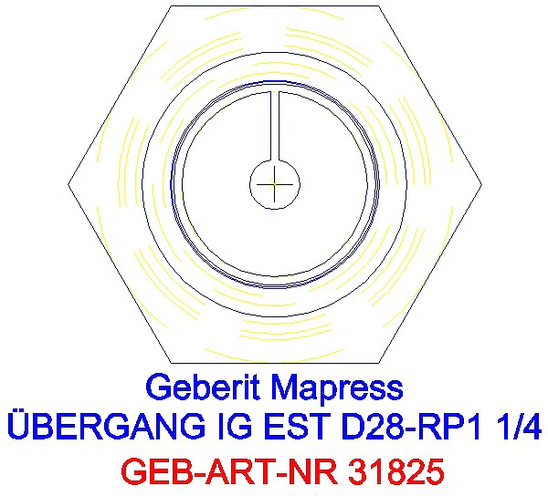 GE Mapress Edelstahl Übergang mit IG d28-Rp1 1/4_31825_L