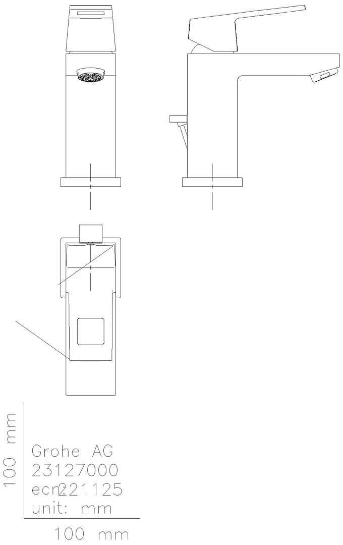GROHE EH-WT-Batterie Eurocube 23127 supersteel