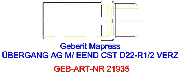 GE Mapress C-Stahl Übergang mit AG und Einschubende d22-R1/2 verzinkt_21935_A