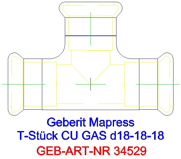 GE Mapress Kupfer T-Stück egal (Gas) d18-18-18_34529_A