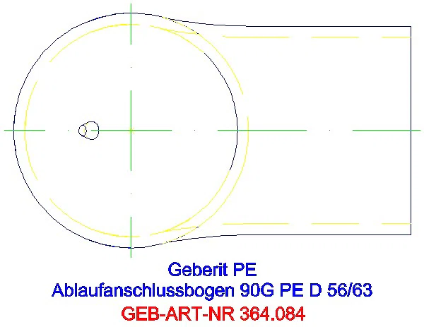 GE PE Anschlussbogen 90Gr für Manschette d56/di57_364.084.16.1_G