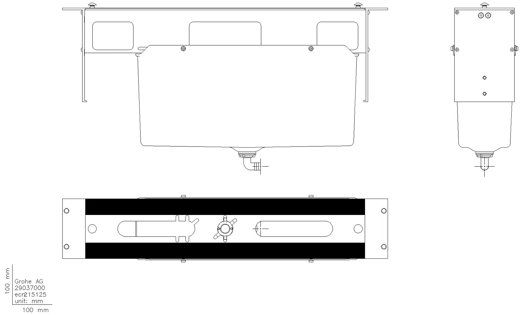 GROHE 4/5-L-Wannenkombination Unterbau 29037 für Fliesenbankmontage