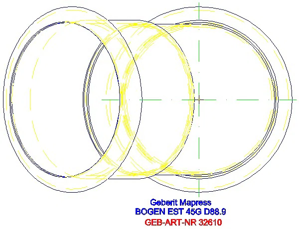 GE Mapress Edelstahl Bogen 45Gr d88,9_32610_G