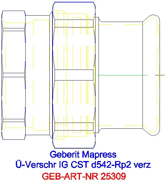 GE Mapress C-Stahl Übergangs- verschraubung mit IG d54-Rp2 verzinkt_25309_A