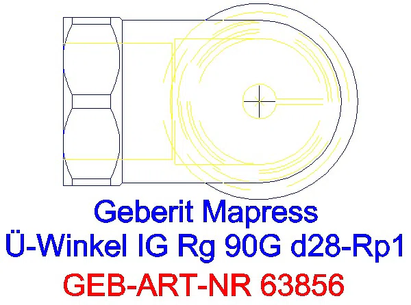 GE Mapress Kupfer Übergangswinkel 90Gr mit IG Rg d28-Rp1_63856_G