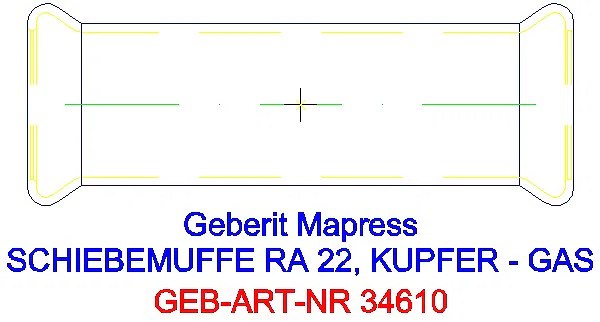 GE Mapress Kupfer Schiebemuffe Gas d22_34610_G