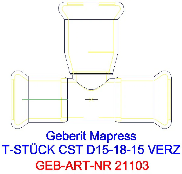 GE Mapress C-Stahl T-Stück reduziert d15-18-15 verzinkt_21103_A