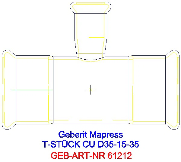 GE Mapress Kupfer T-Stück reduziert d35-15-35_61212_A