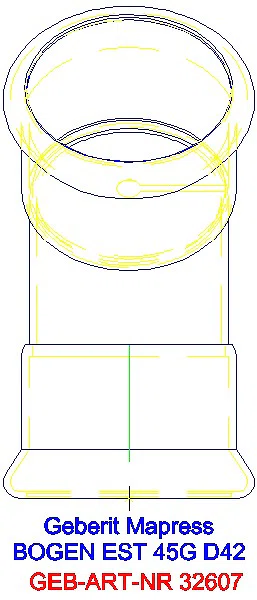 GE Mapress Edelstahl Bogen 45Gr d42_32607_L