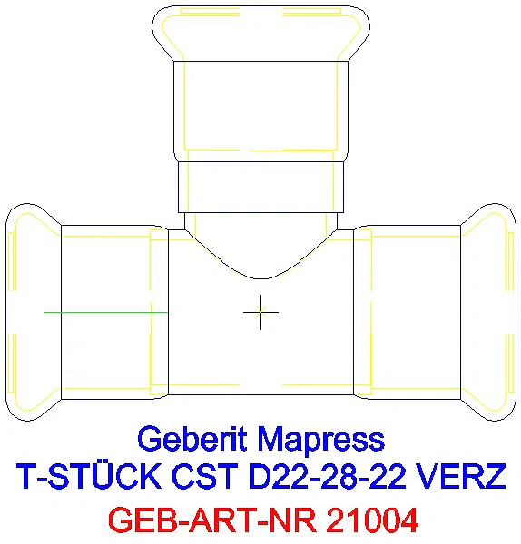 GE Mapress C-Stahl T-Stück egal d22-22-22_21004_A