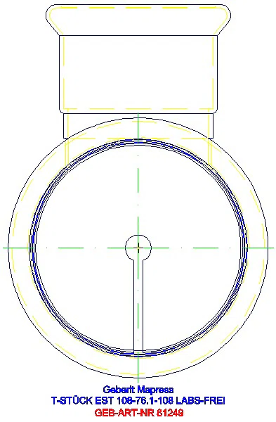 GE Mapress Edelstahl T-Stück reduziert (LABS-frei) d108-76,1-108_81249_L