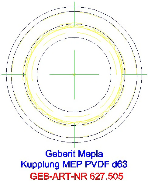 GE Mepla Kupplung PVDF d63_627.505.00.5_L