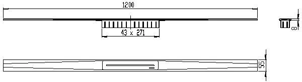 DALLMER Duschrinne CeraFloor Pure, 1200 mm
