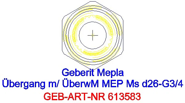 GE Mepla Anschluss mit Überwurfmutter d26-G3/4_613.583.22.5_L