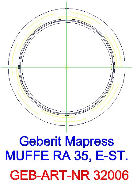 GE Mapress Edelstahl Muffe d35_32006_L