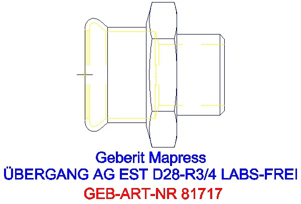 GE Mapress Edelstahl Übergang mit AG (LABS-frei) d28-R3/4_81717_G