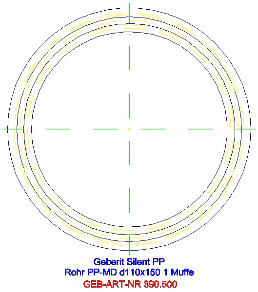 GE Silent-PP Rohr mit Muffe d110x3,6 L:15cm_390.500.14.1_G