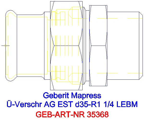 GE Mapress Edelstahl Übergangsverschr. mit AG ÜM aus ESt d35-R1 1/4_35368_G