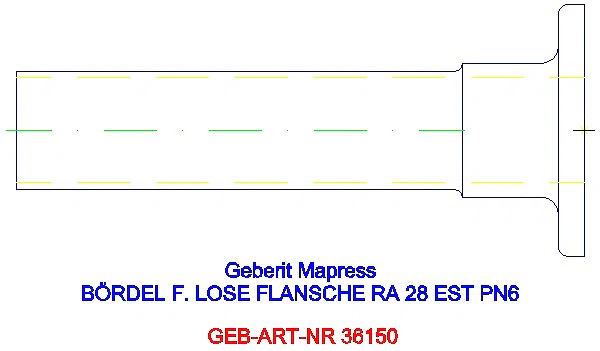 GE Mapress Edelstahl Bund mit Einschubende zu Losflansch d28 PN6_36150_G