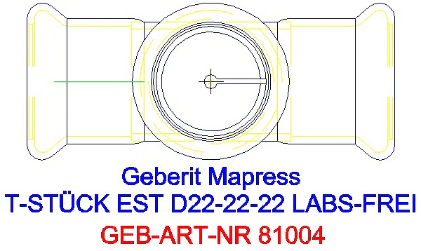 GE Mapress Edelstahl T-Stück egal (LABS-frei) d22-22-22_81004_G