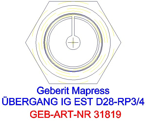 GE Mapress Edelstahl Übergang mit IG d28-Rp3/4_31819_L