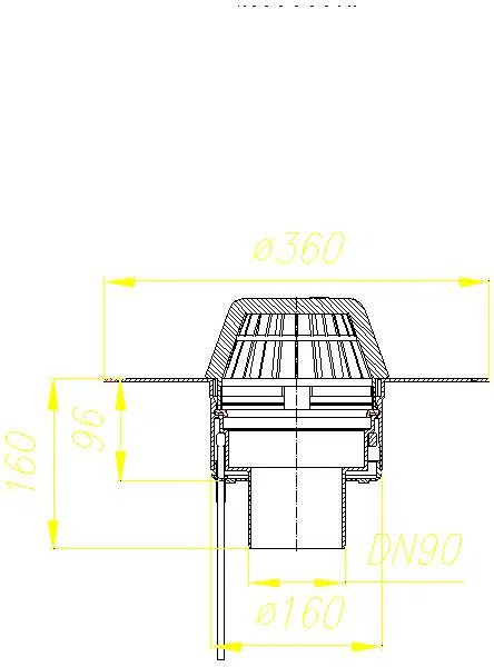 DALLMER Dachablauf 62 H FPO-PP, beheizt, DN 90