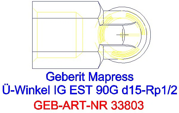 GE Mapress Edelstahl Übergangswinkel 90Gr mit IG d15-Rp1/2_33803_G