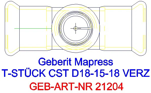 GE Mapress C-Stahl T-Stück reduziert d18-15-18 verzinkt_21204_G