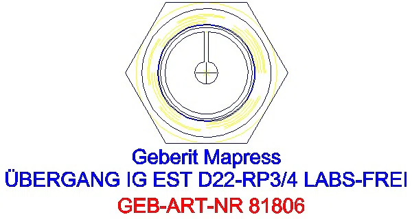 GE Mapress Edelstahl Übergang mit IG (LABS-frei) d22-Rp3/4_81806_L