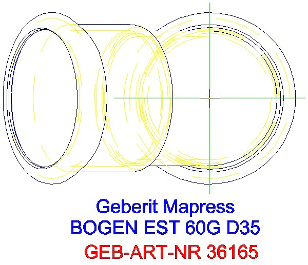GE Mapress Edelstahl Bogen 60Gr d35_36165_G