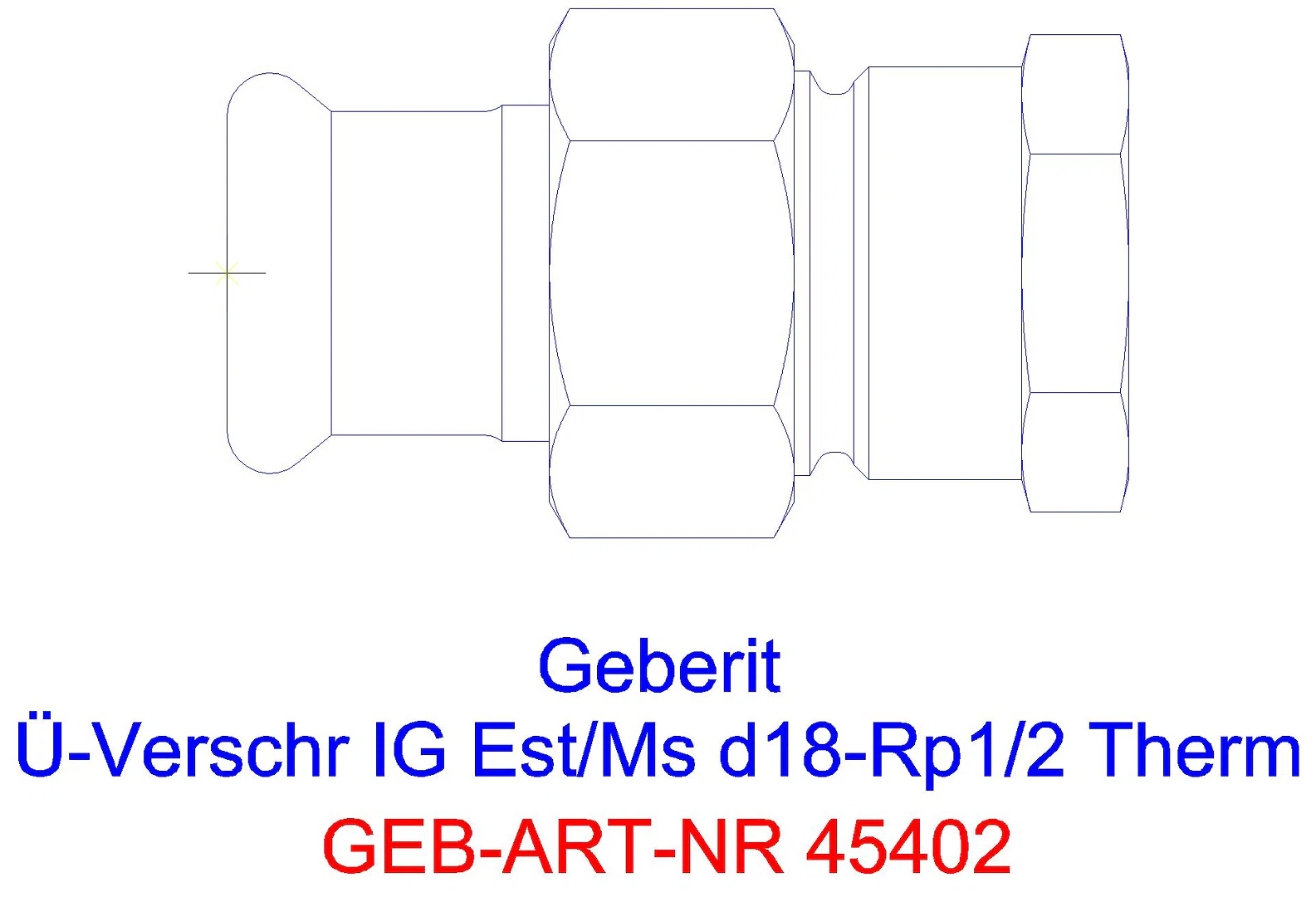 GE Mapress Therm Übergangsverschr. mit Überwurfmutter d28-G1 1/2_45402_g