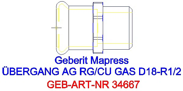 GE Mapress Kupfer Übergang mit AG (Gas) Rg d18-R1/2_34667_G