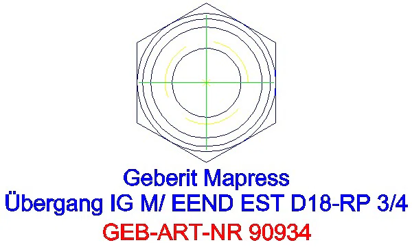 GE Mapress Edelstahl Übergang mit IG und Einschubende d18-Rp3/4_90934_L