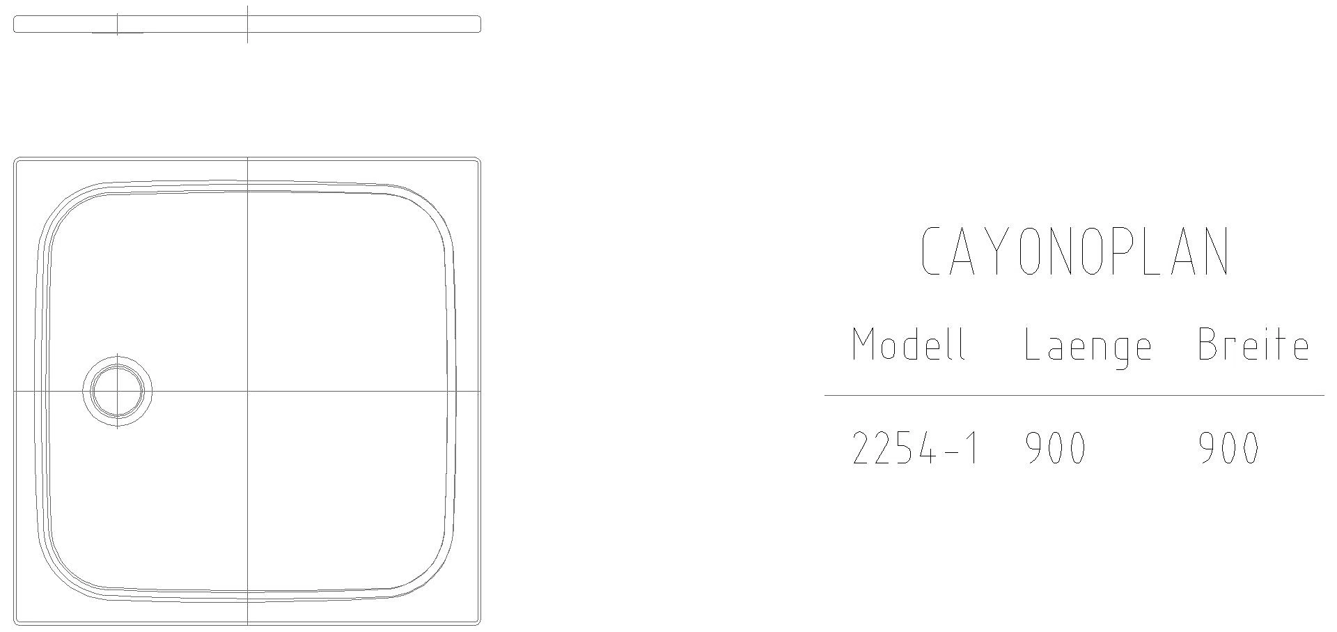 KALDEWEI CAYONOPLAN Duschfläche, 900x900x32 mm, Modell-Nr: 2254-1